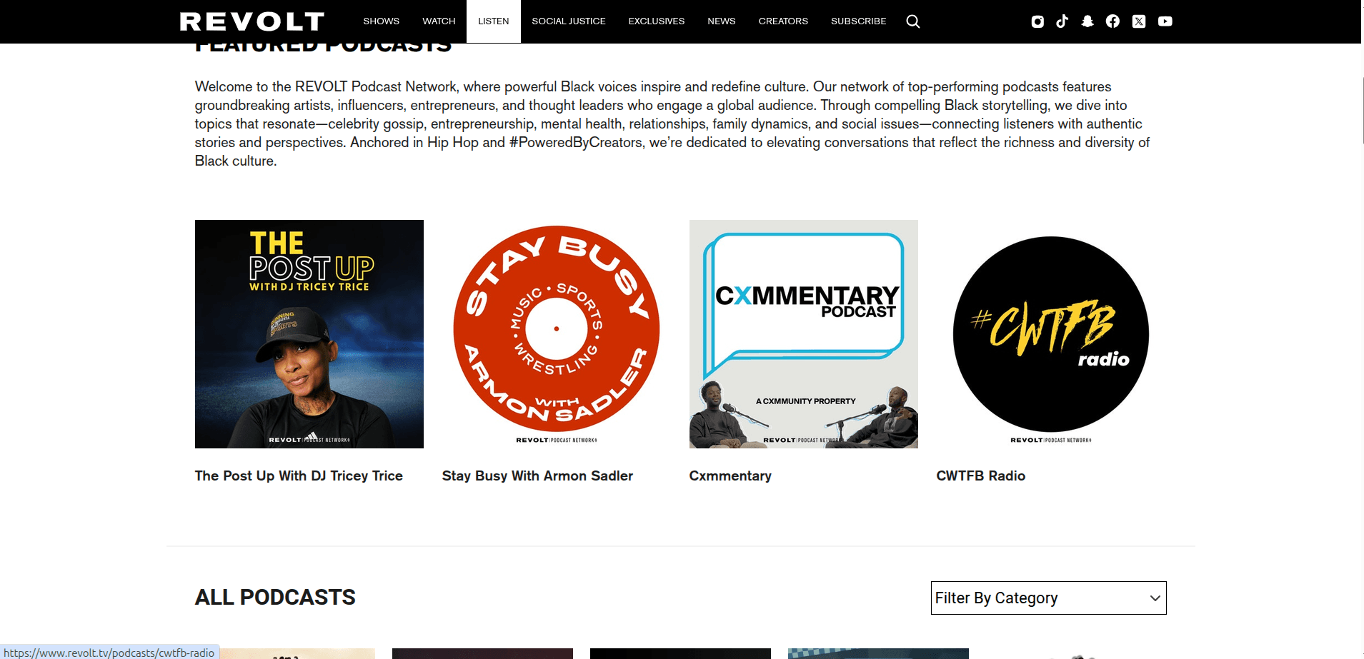 Revolt Podcast Platform